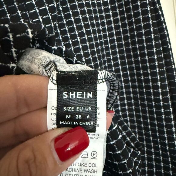 SHEIN Monochrome Checkered Pencil Skirt - Picture 2 of 3
